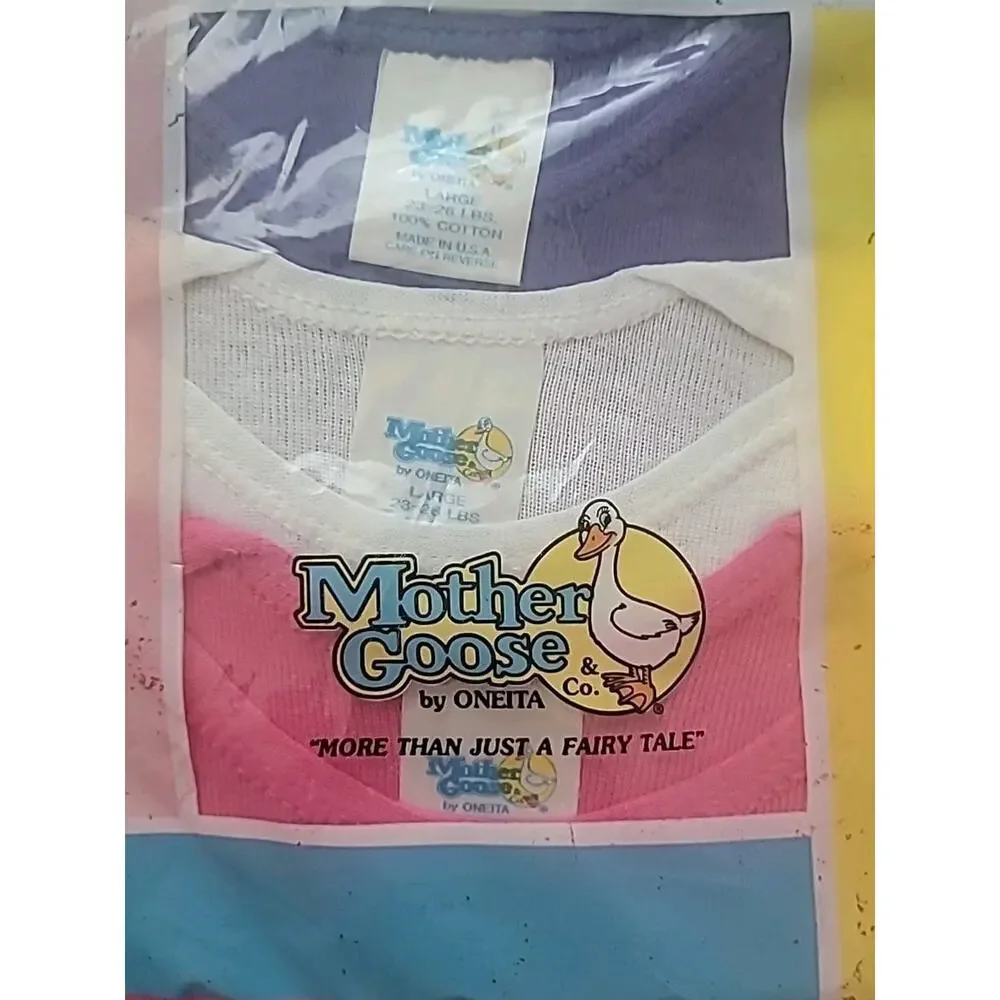 VTG 1993 Mother Goose Baby Bodysuits NOS USA Made